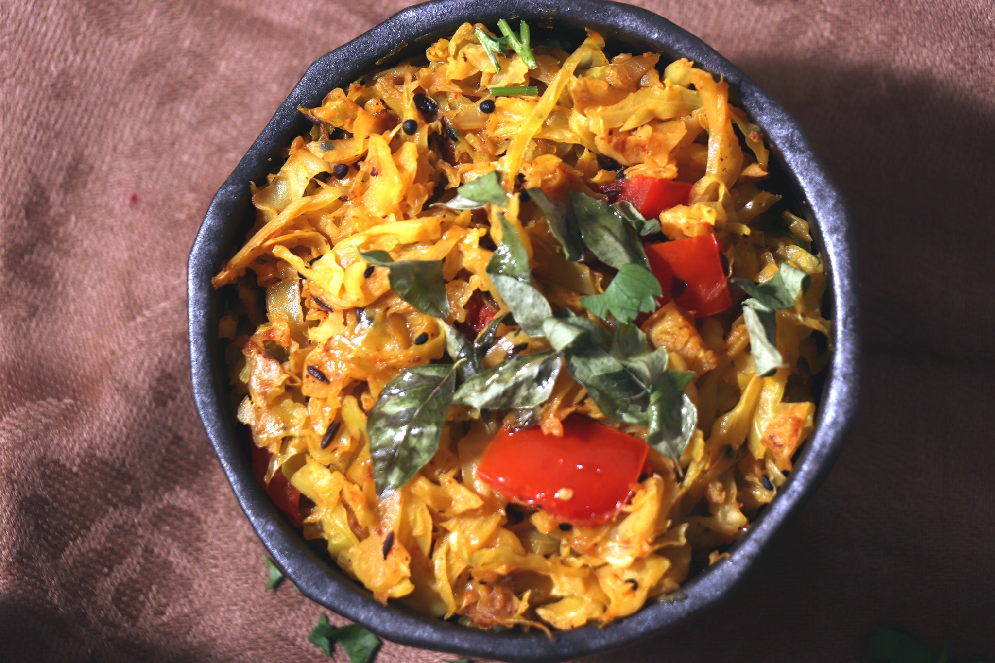 Pattagobhi Sabzi (Cabbage dry sautéed with spices)